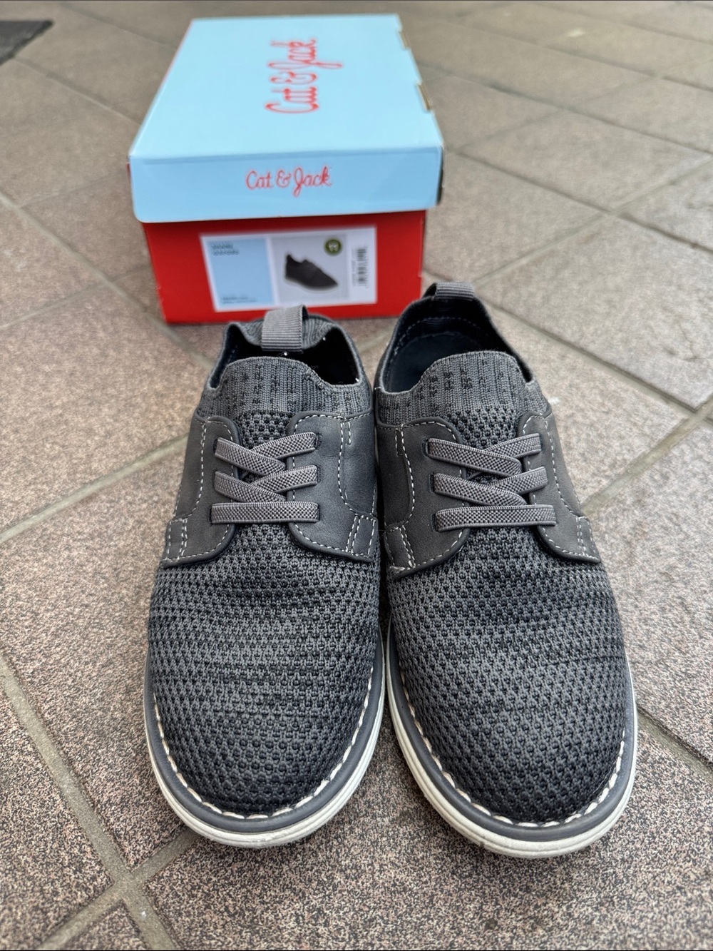 Cat & Jack toddler boys Charcoal Knit Slip-On Casual Shoes